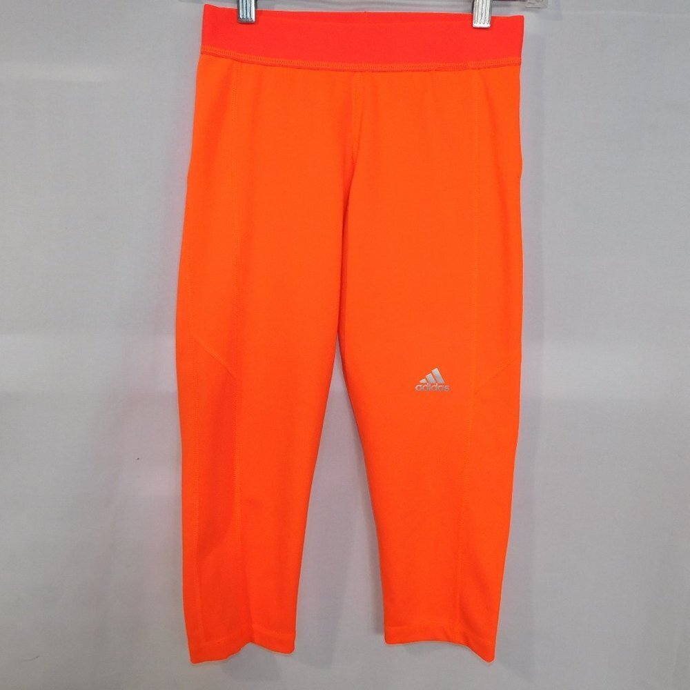 Adidas Orange Techfit medium Compression 3/4 Tights Leggings Crop Womens S